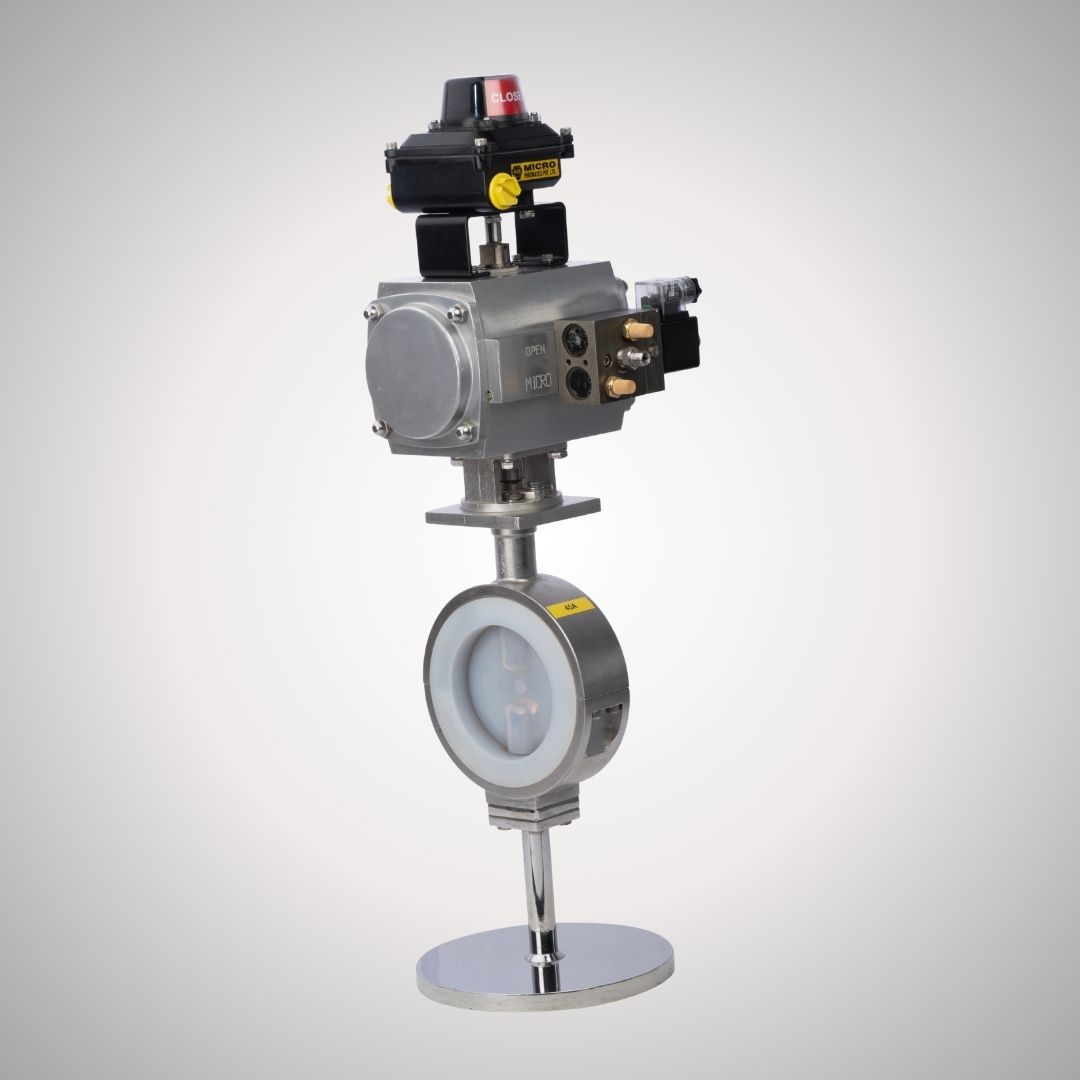 Lined butterfly Valve with Actuator