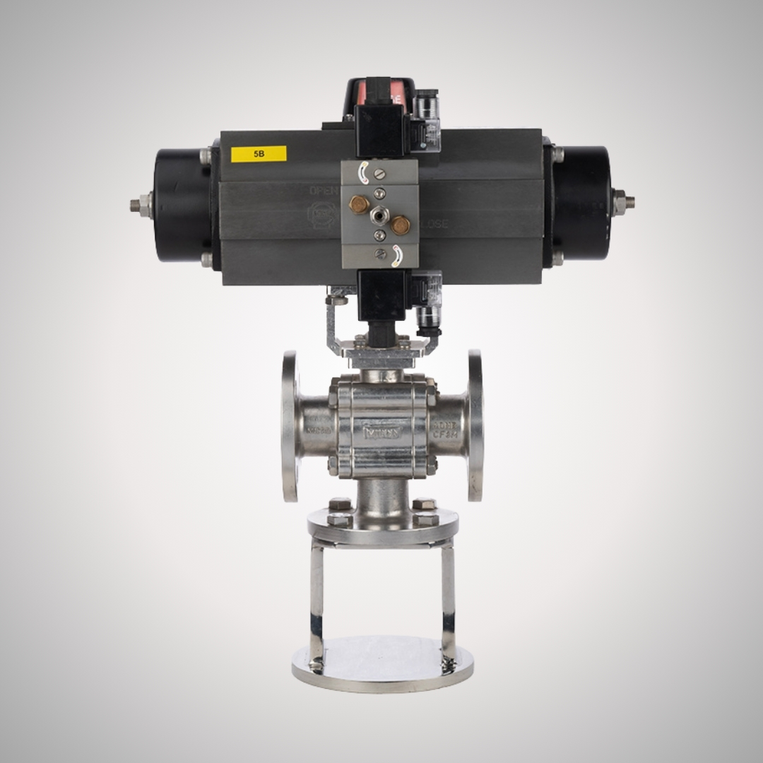 Three Way Shut – off Ball Valve with Actuator