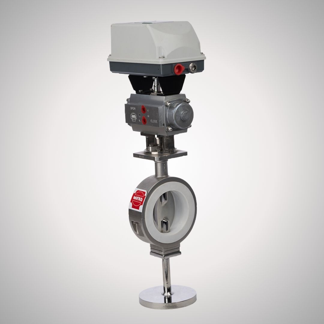 Valve Body Lined with Unlined Disc Butterfly valve with actuator