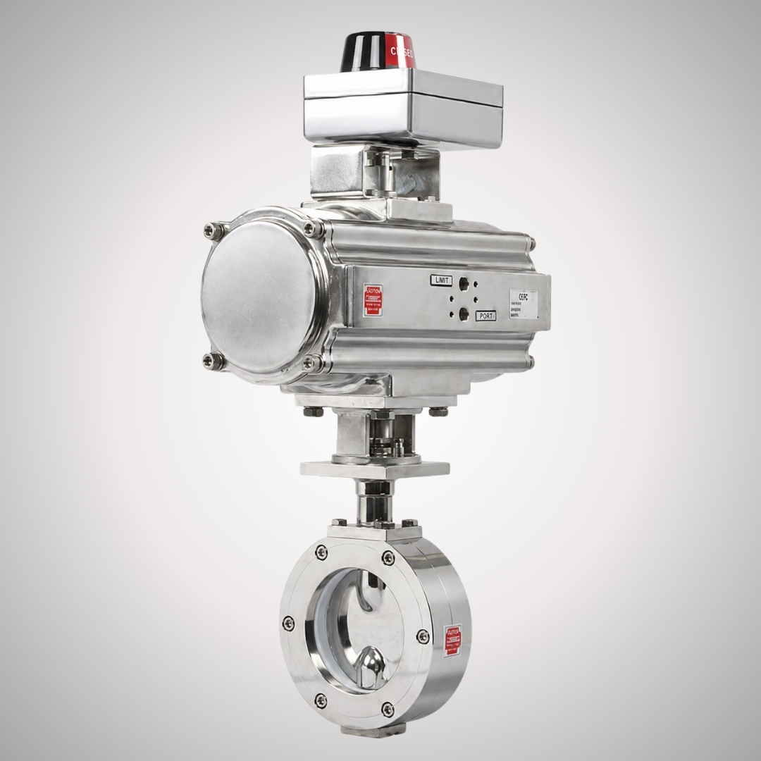 Wafer Type PTFE Seated Butterfly Valve with SS Actuator